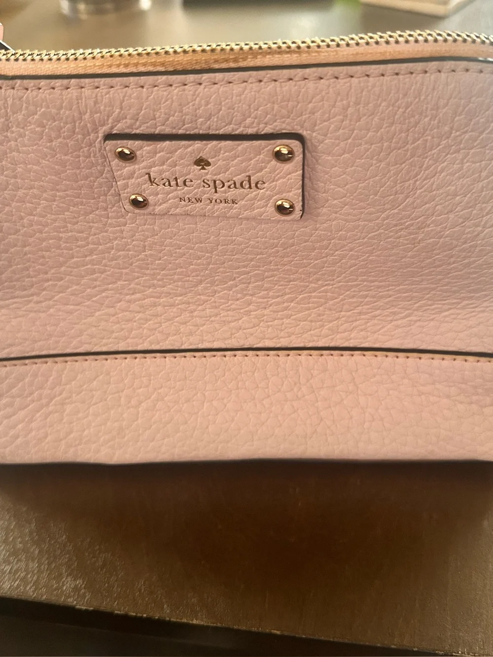 kate spade Blush Pink Pebbled Leather cross body bag  Gold Hardware